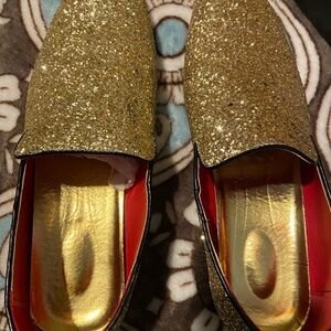 Gold Glitter Women's Loafers